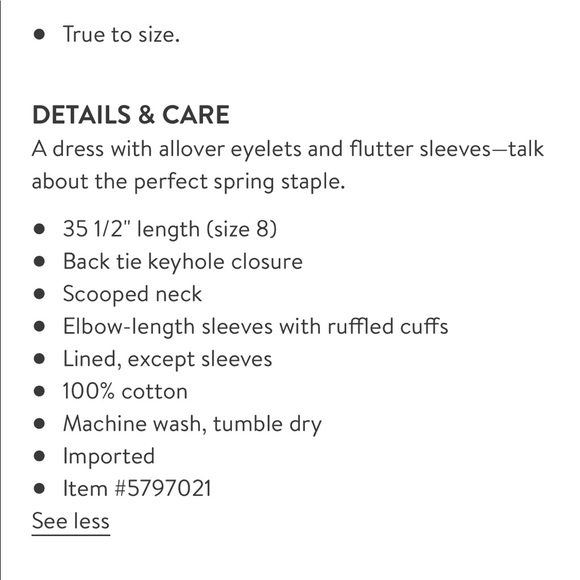 NEW • J. Crew • Flutter Sleeve Eyelet Mini Dress - Picture 5 of 8